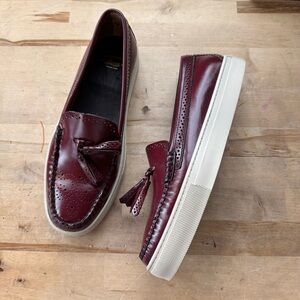 G.H. Bass & Co. Burgundy Loafers with White Sole